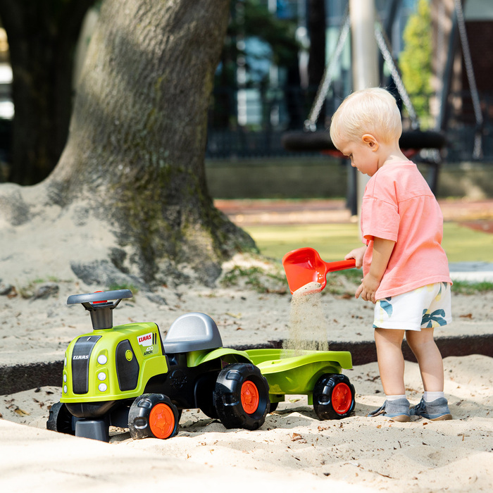 Gåtraktor Claas m/släp Grön Falk 